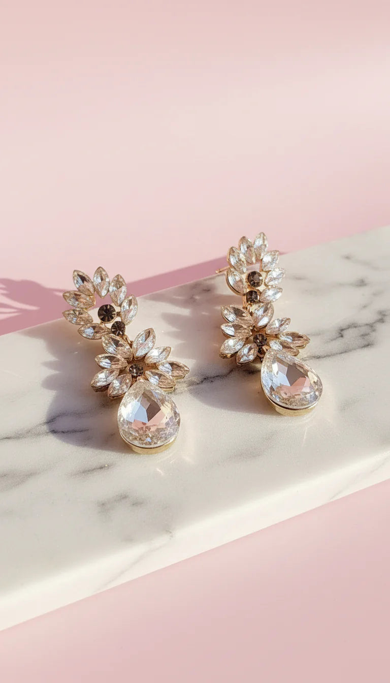 Baroque Teardrop Crystal Drop & Dangle Earrings