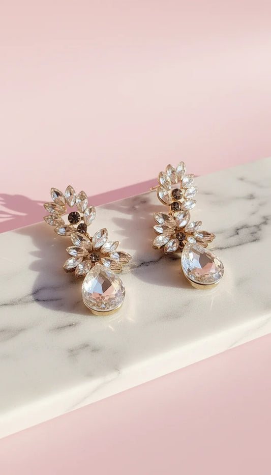 Baroque Teardrop Crystal Drop & Dangle Earrings
