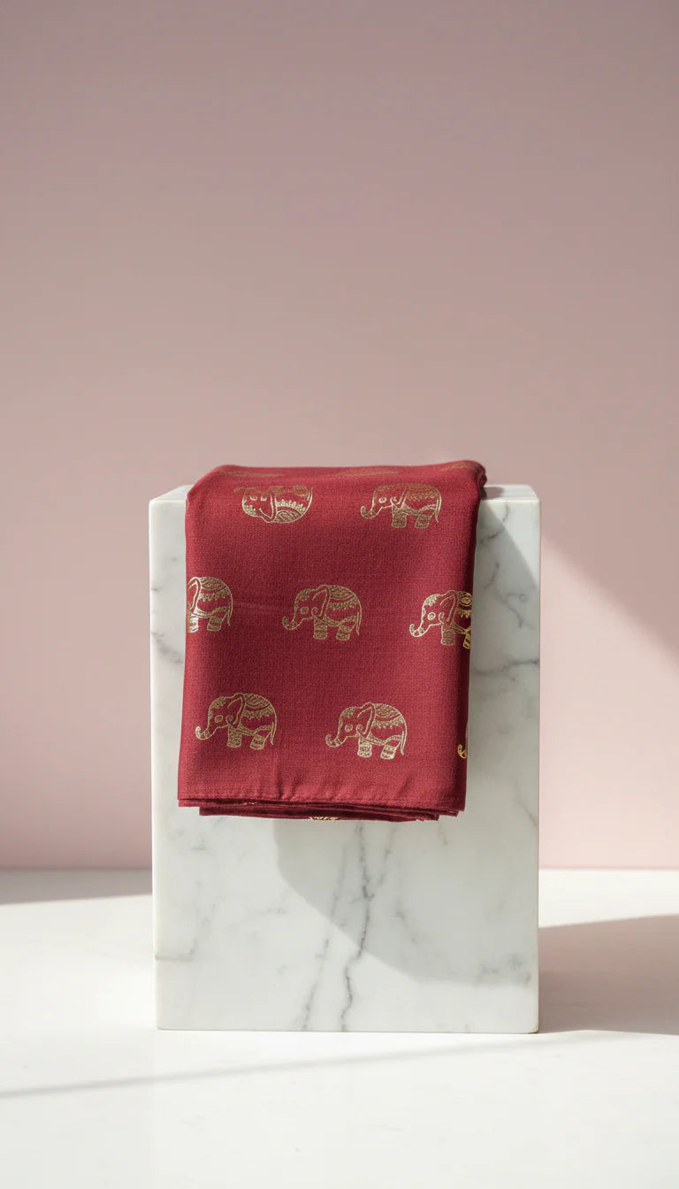 Elephant Shimmer Gold Foil Scarf Pack of 12