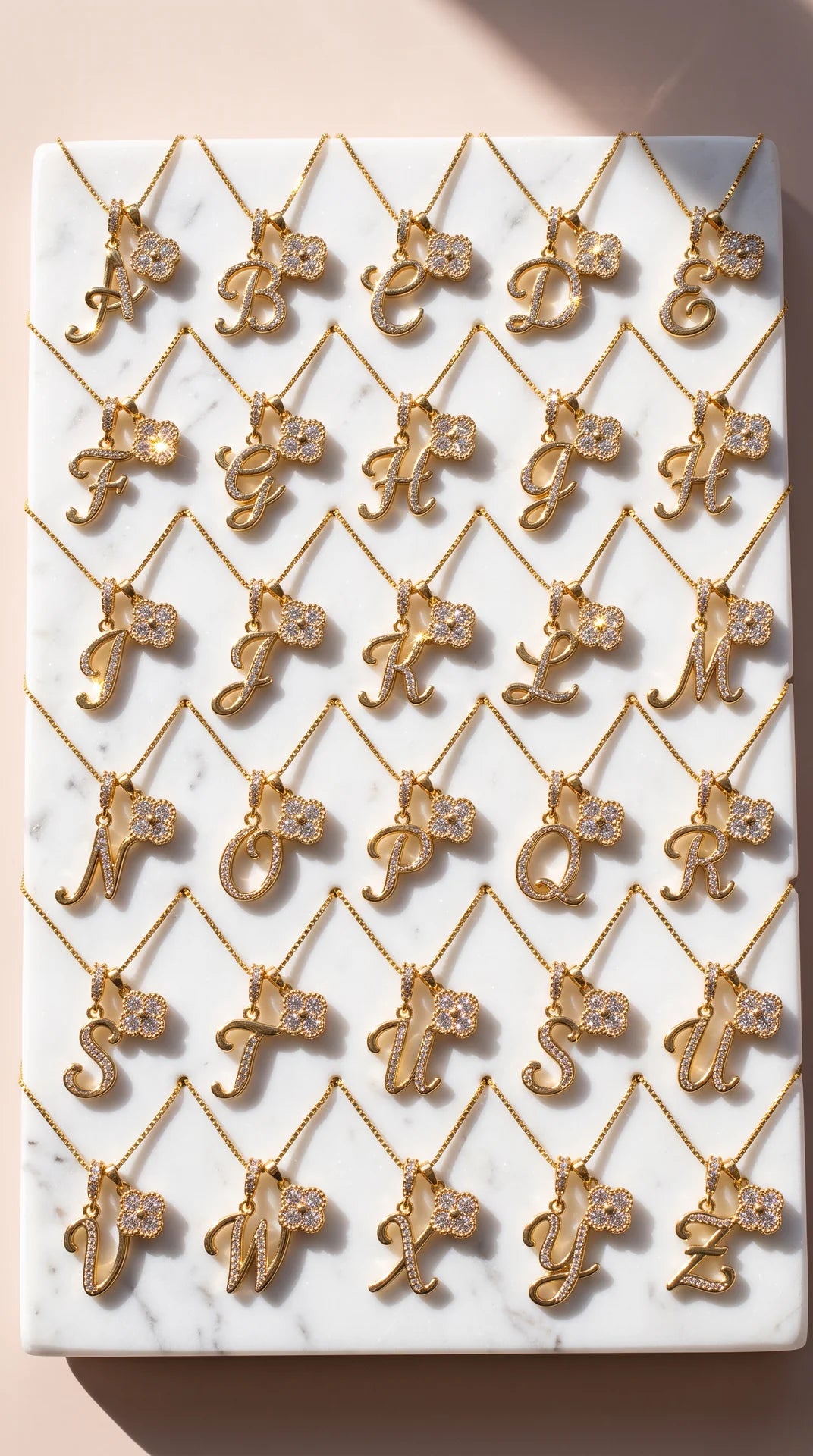 Clover Initial Personalised Gold Plated Pendant Necklace