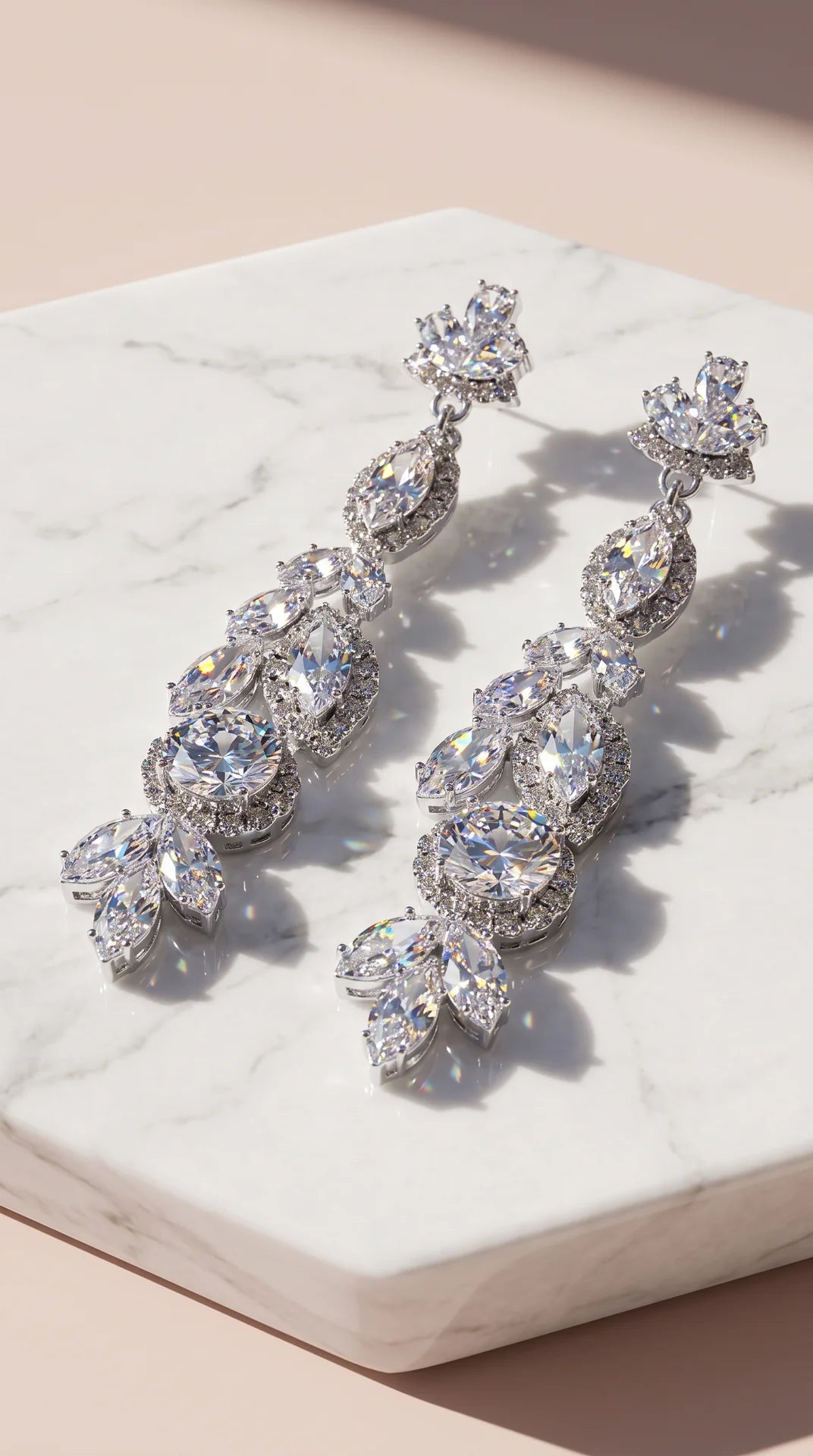 Multi Cut Crystal Drop & Dangle Statement Earrings