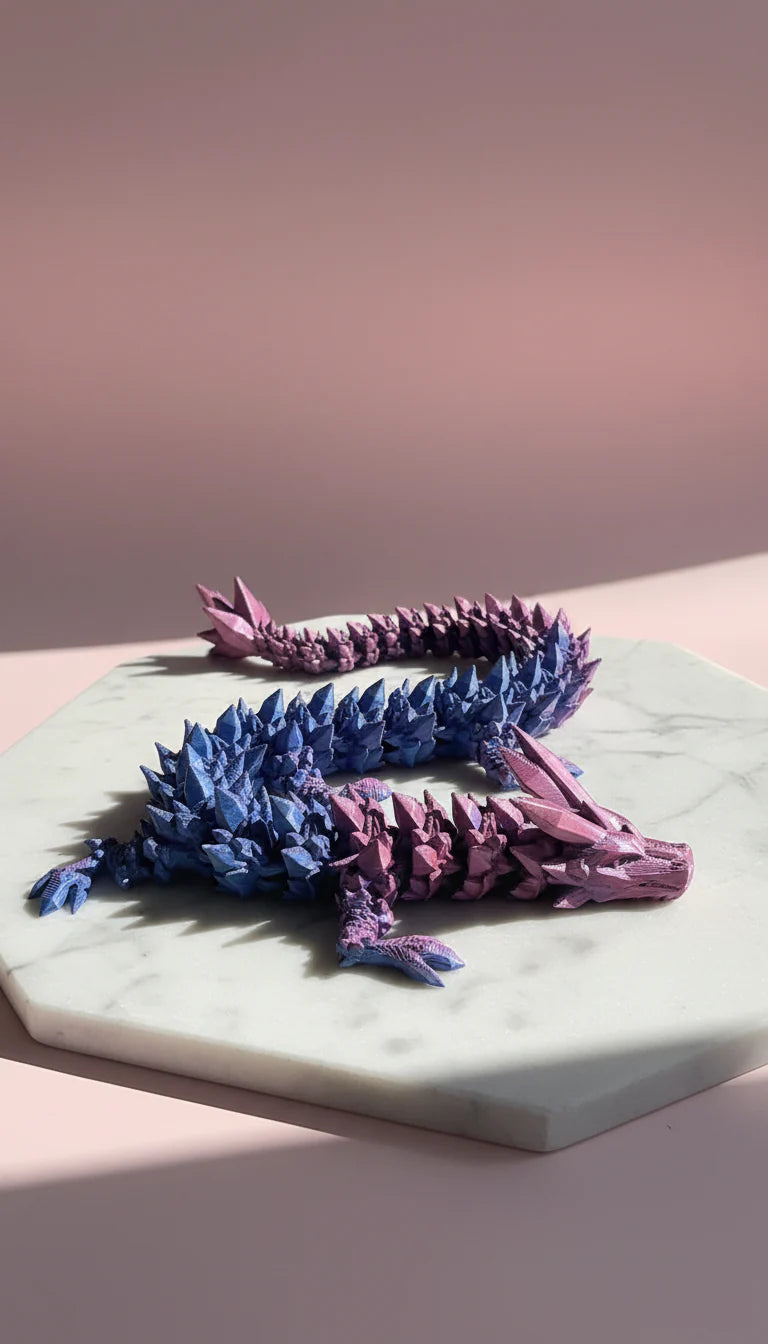 3D Printed Articulated Fantasy Dragon Figurine: Bioplastic