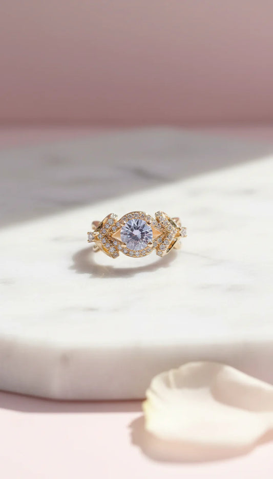 Crystal Ring Gold Box set of 12