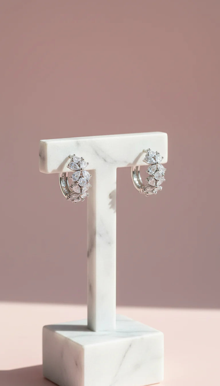 Crystal Huggie Hoop Earrings