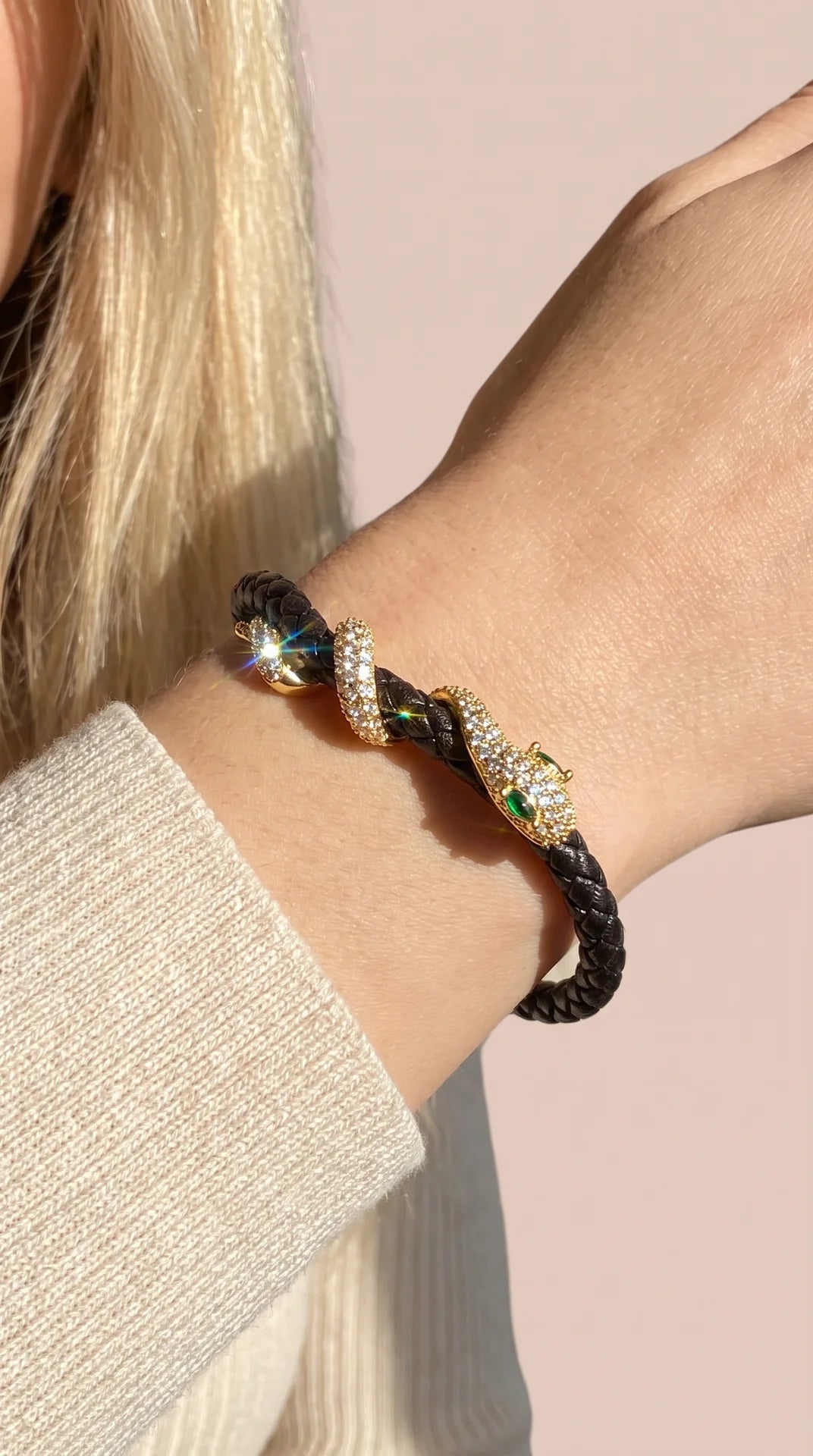 Free Size Braided Snake Cuff Bracelet