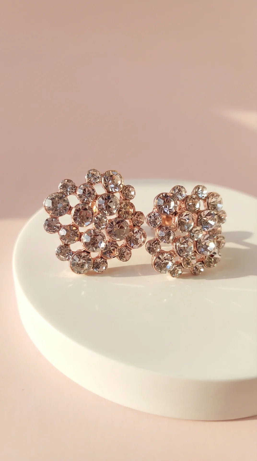 Round Cut Crystal Non Pierced Clip On Earrings