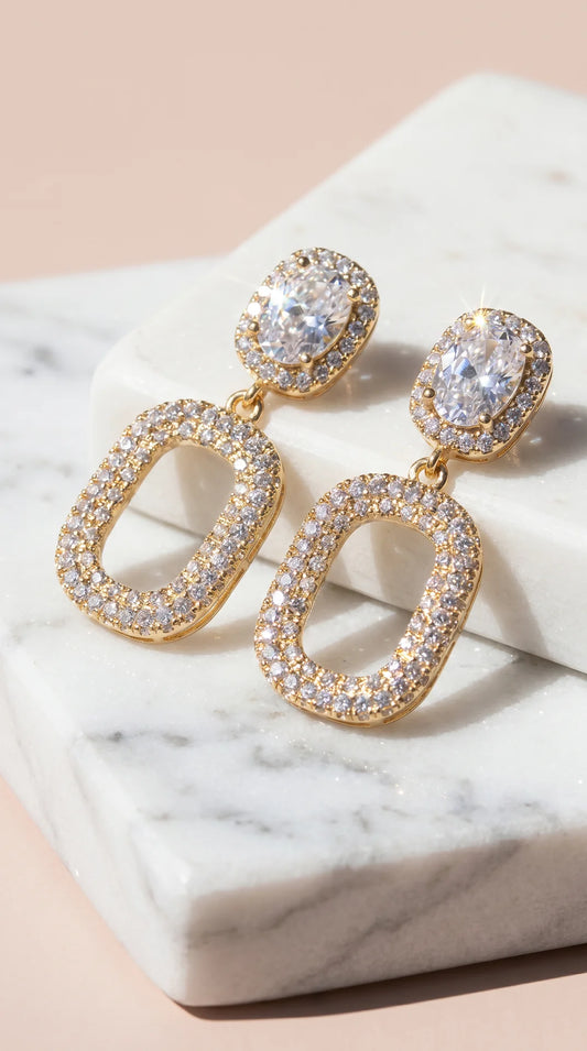 Hollow Drop & Dangle Crystal Earrings