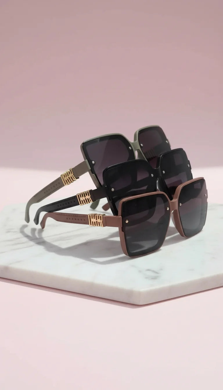 Celebrity Inspired Gold Accent Sunglasses Box of 12