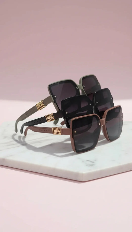 Celebrity Inspired Gold Accent Sunglasses Box of 12