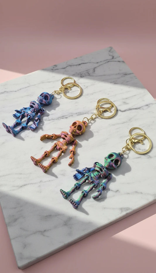 3D Printed Articulated Fantasy Skeleton : Bioplastic Fidget Key Ring