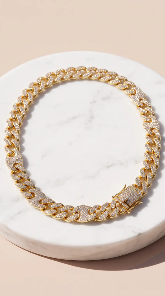 Micro Pavé Miami Curb Chain Necklace