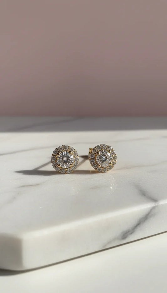 Gem Cluster Crystal Stud Earrings