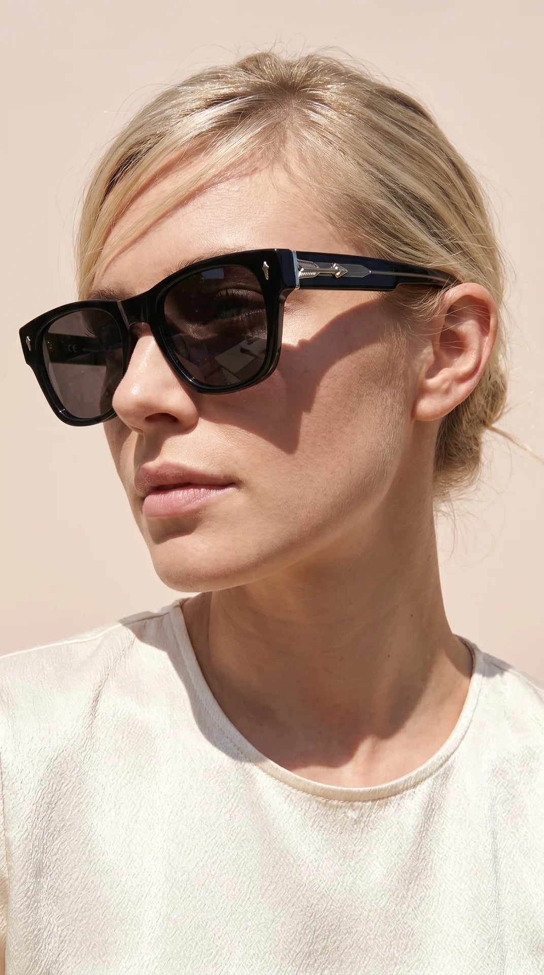 Unisex Acrylic Silver Frame Sunglasses