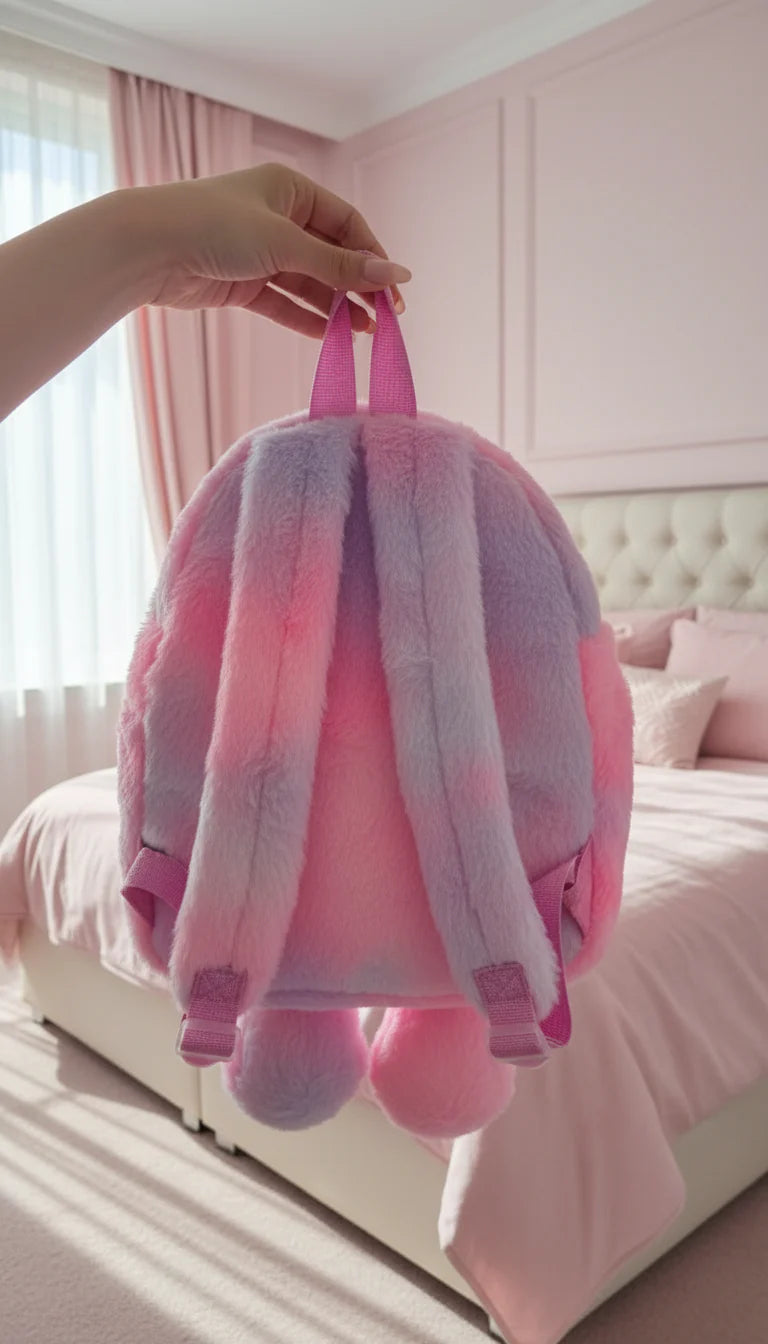 Plush Pastel Fluffy Teddy Bear Backpack