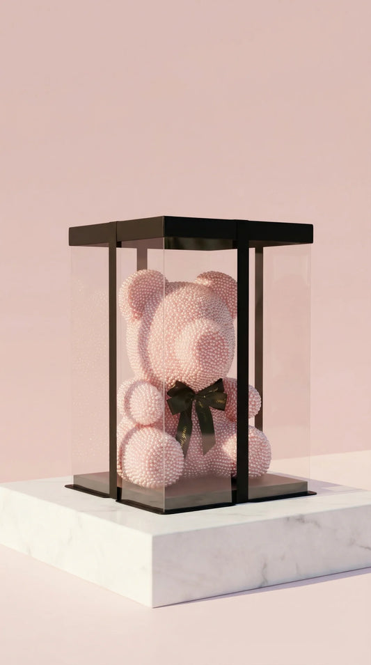 Beaded Teddy Bear Figurine With Gift Box