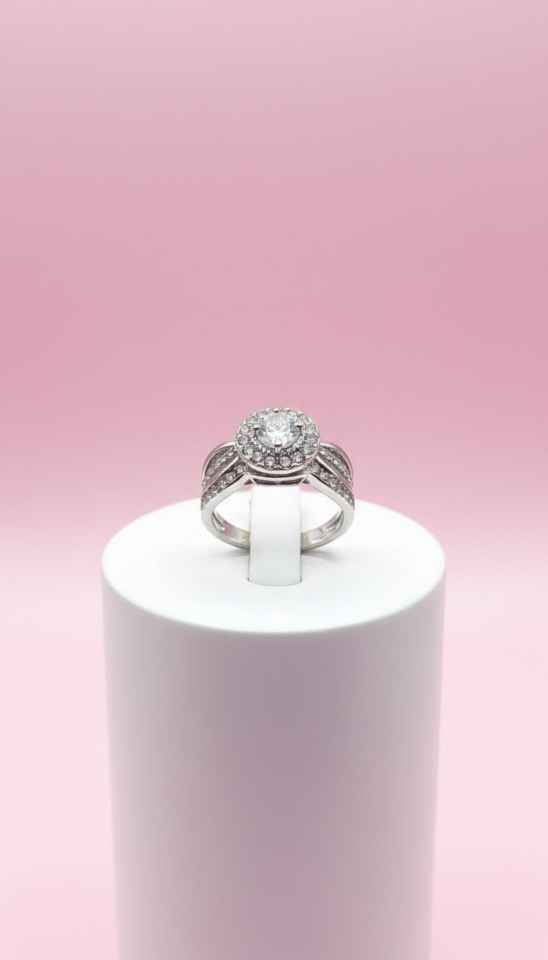 Silver Cut Out Crystal Ring Box set of 12