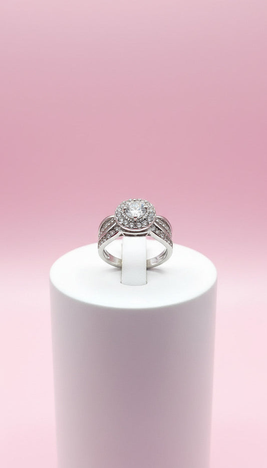 Silver Cut Out Crystal Ring Box set of 12