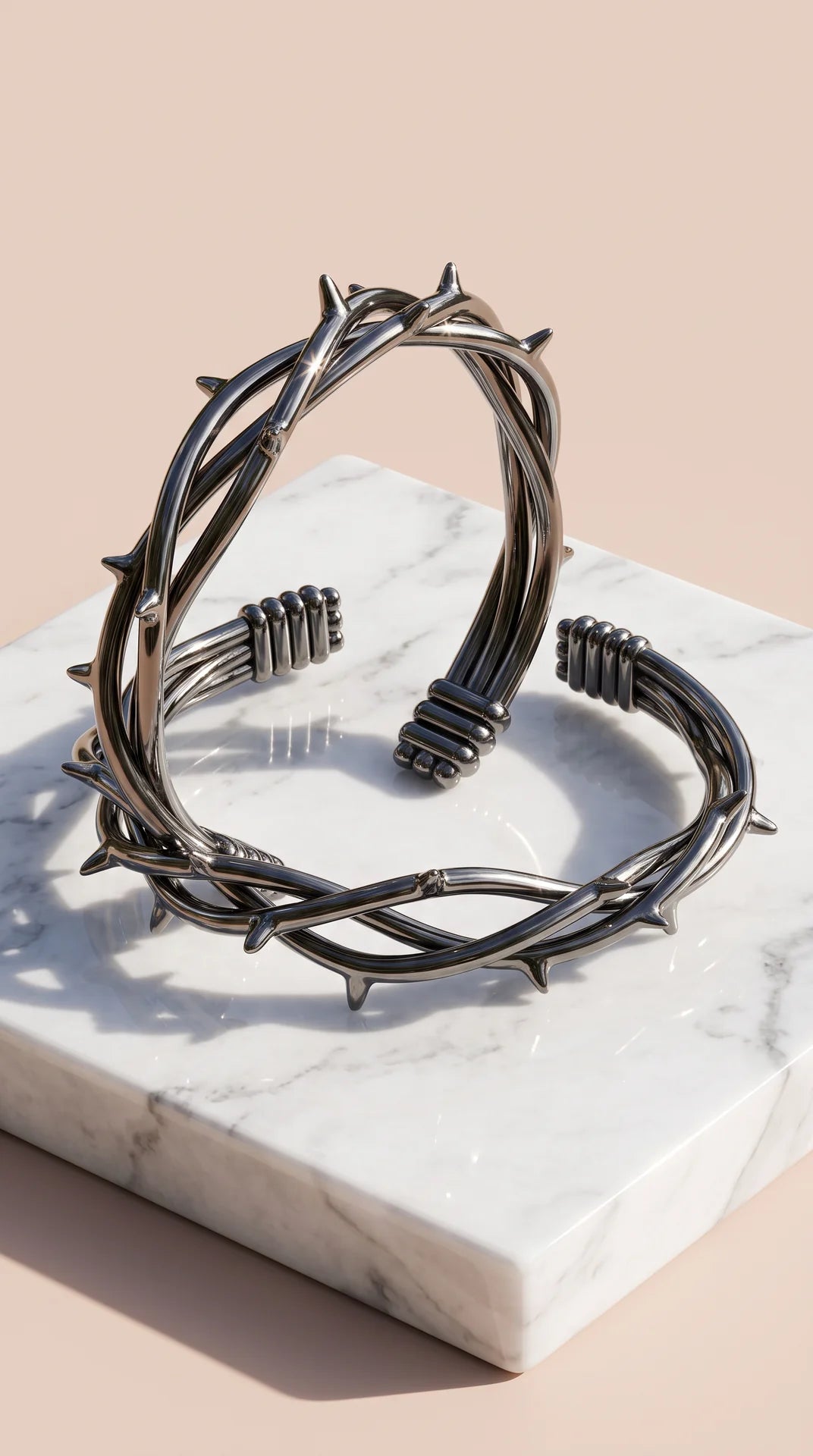 Barbed Wire Gold Plated Stainless Steel Bangle