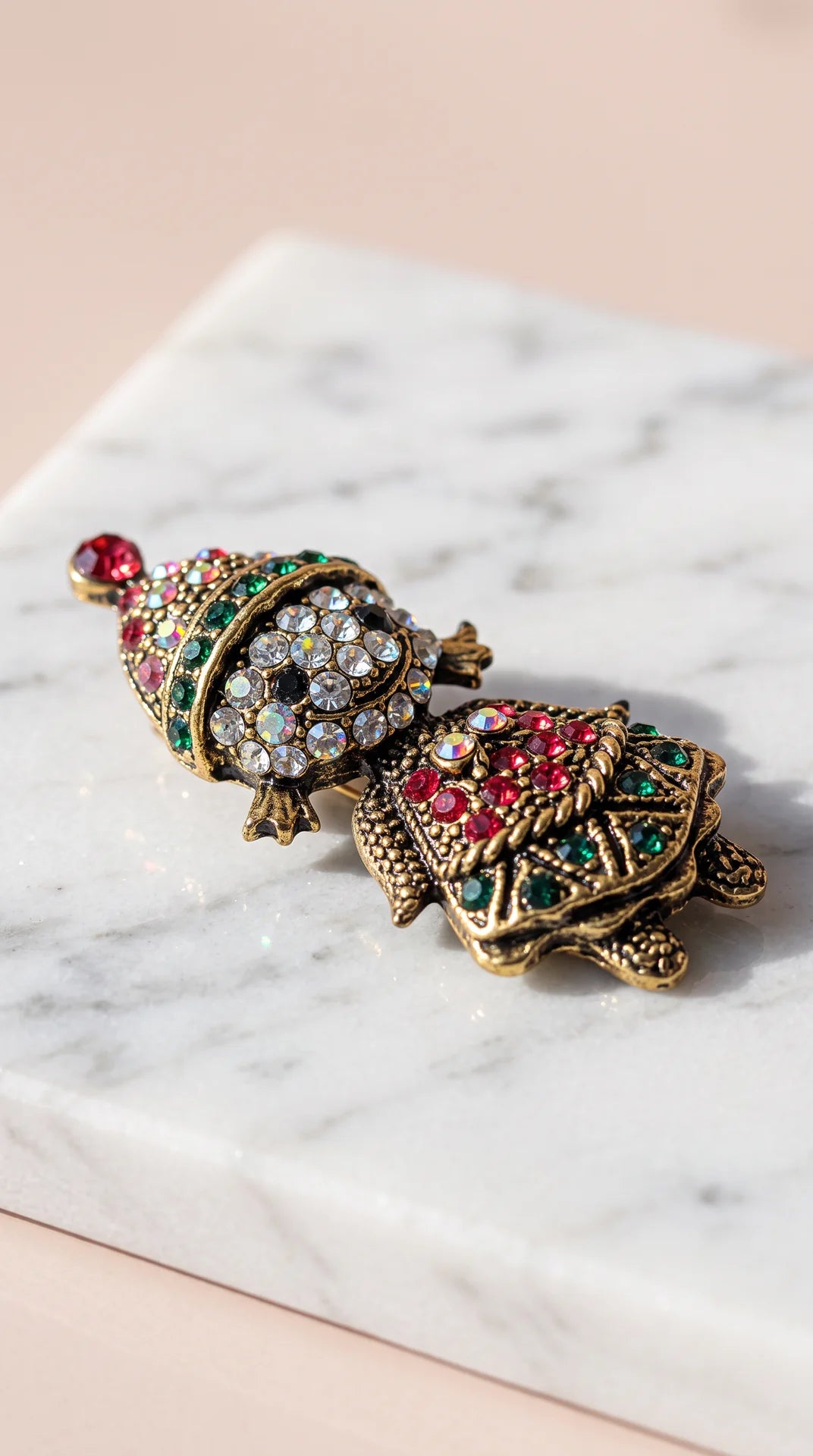 Crystal Doll Girl Festive Christmas Brooch Pin