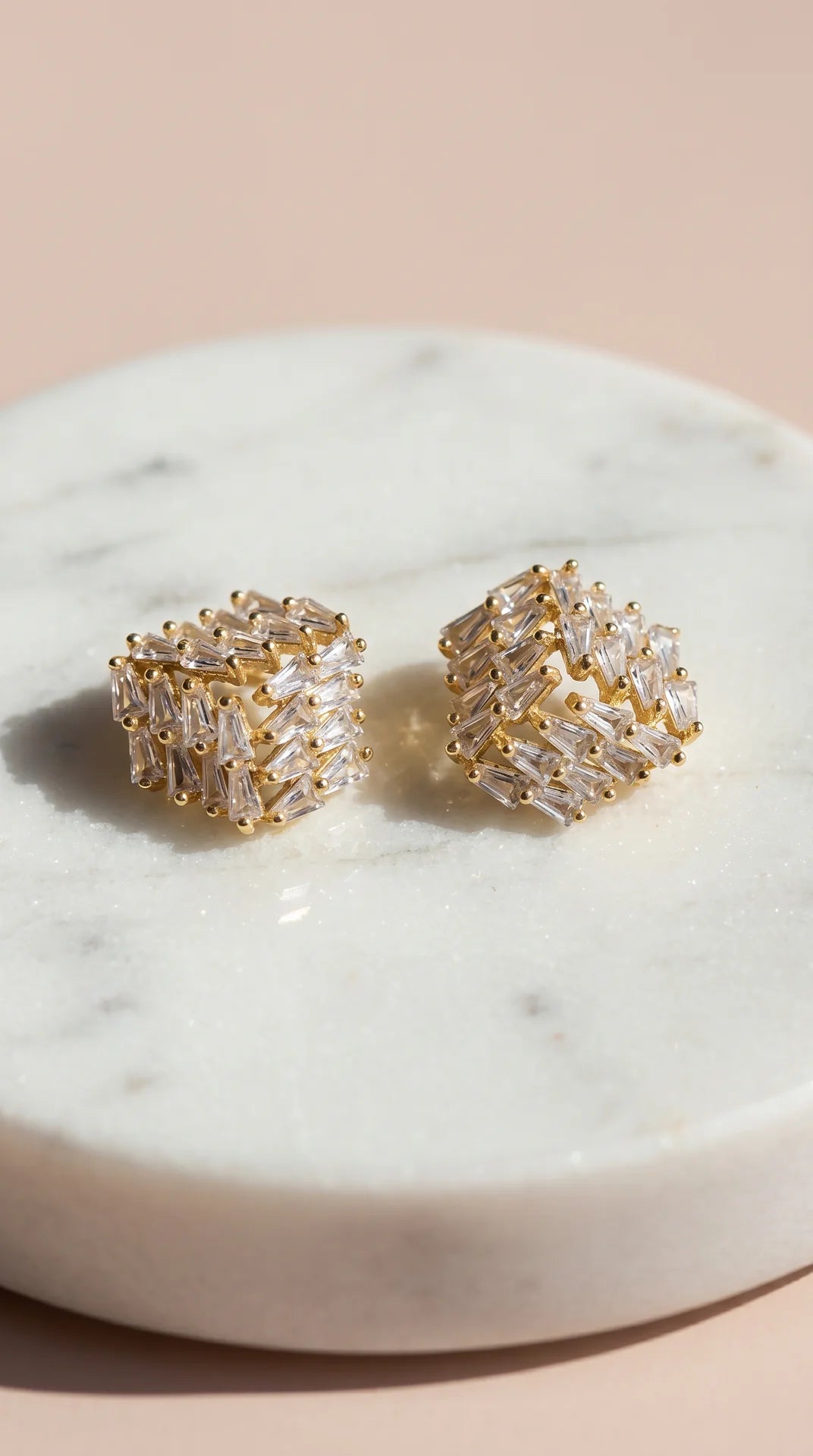 Cube Crystal Stud Earrings