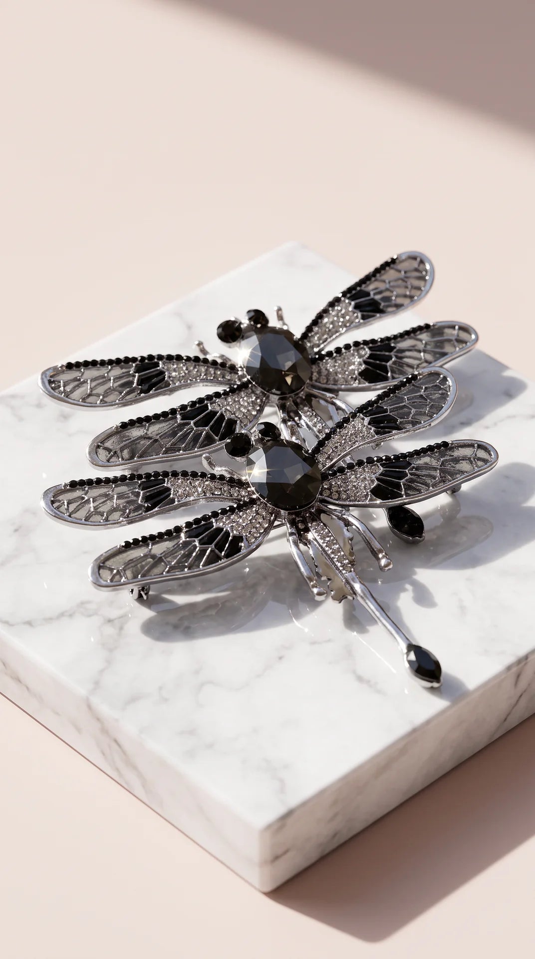 Crystal Dragonfly Oversized Statement Brooch Pin