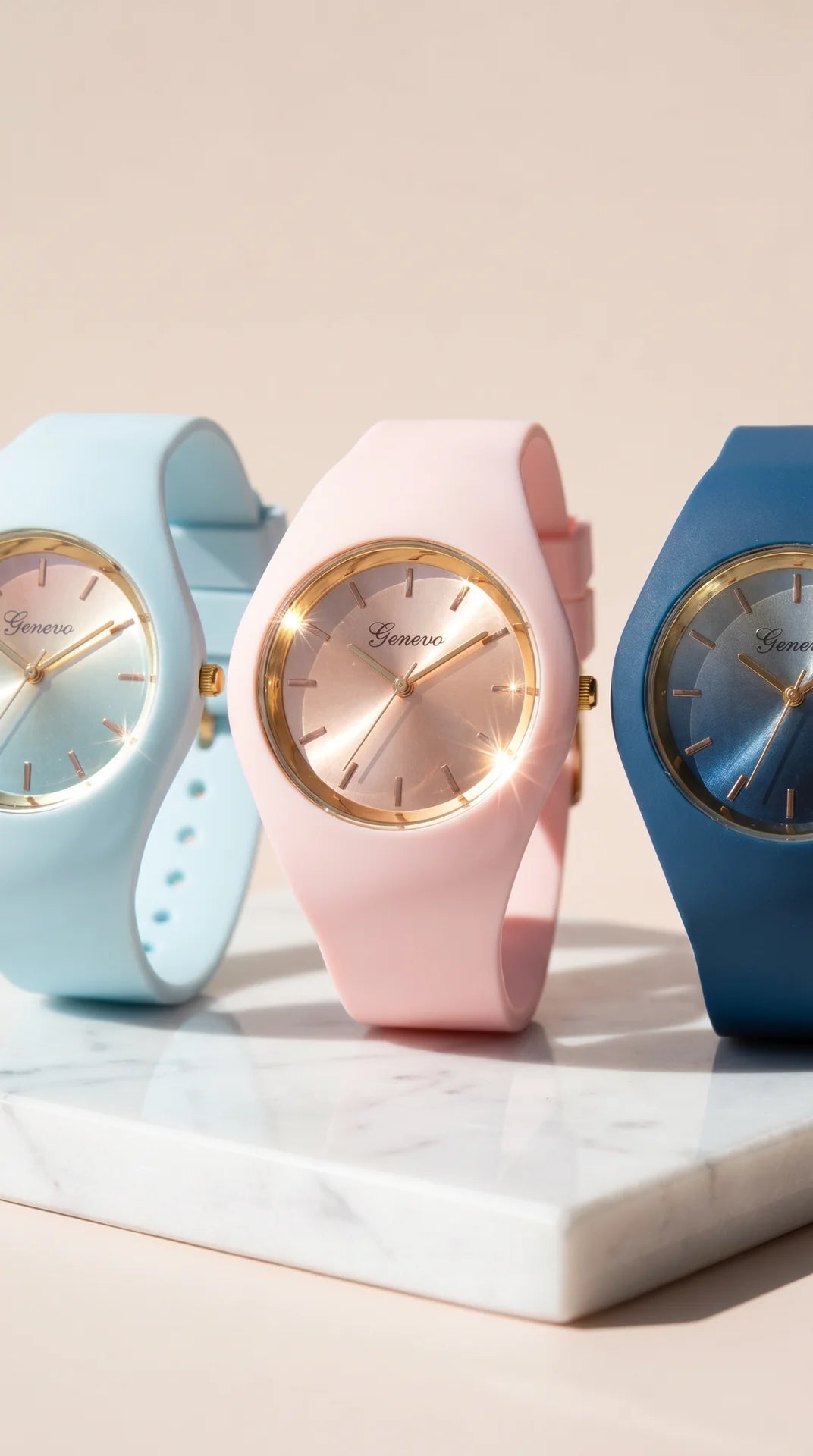 Gradient Face Silicone Geneva Watch