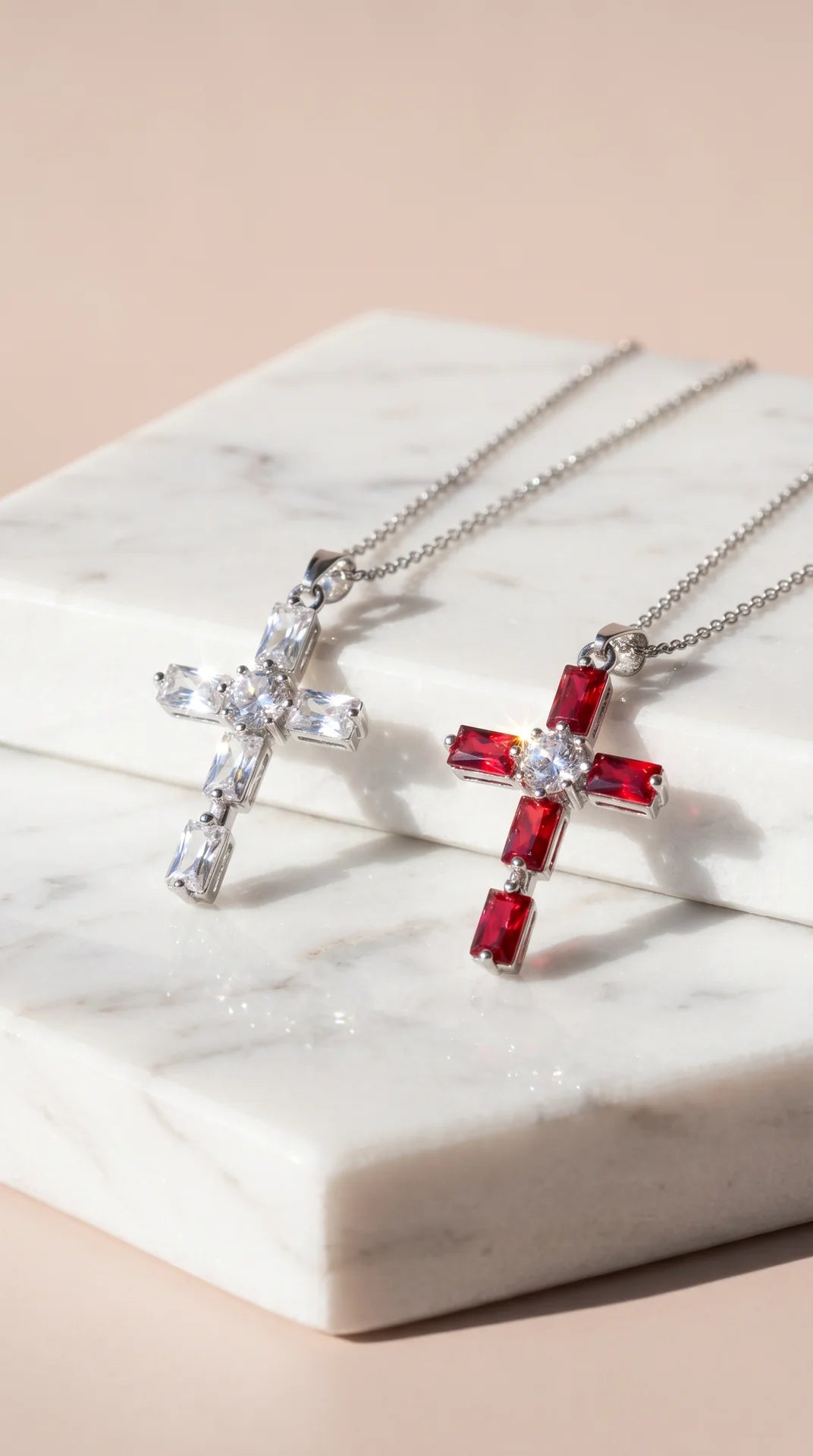 Crystal Cross Symbolic Pendant Necklace
