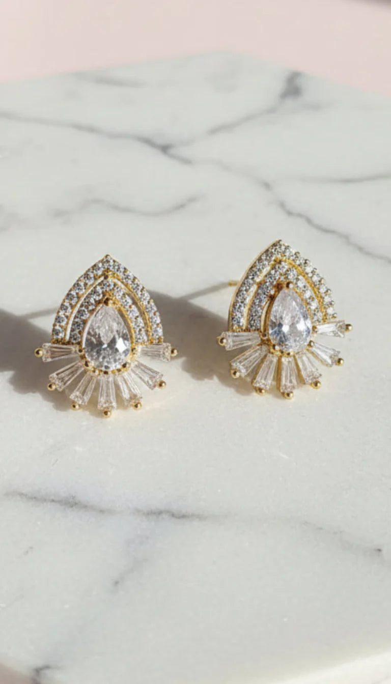 Teardrop Crystal Stud Earrings
