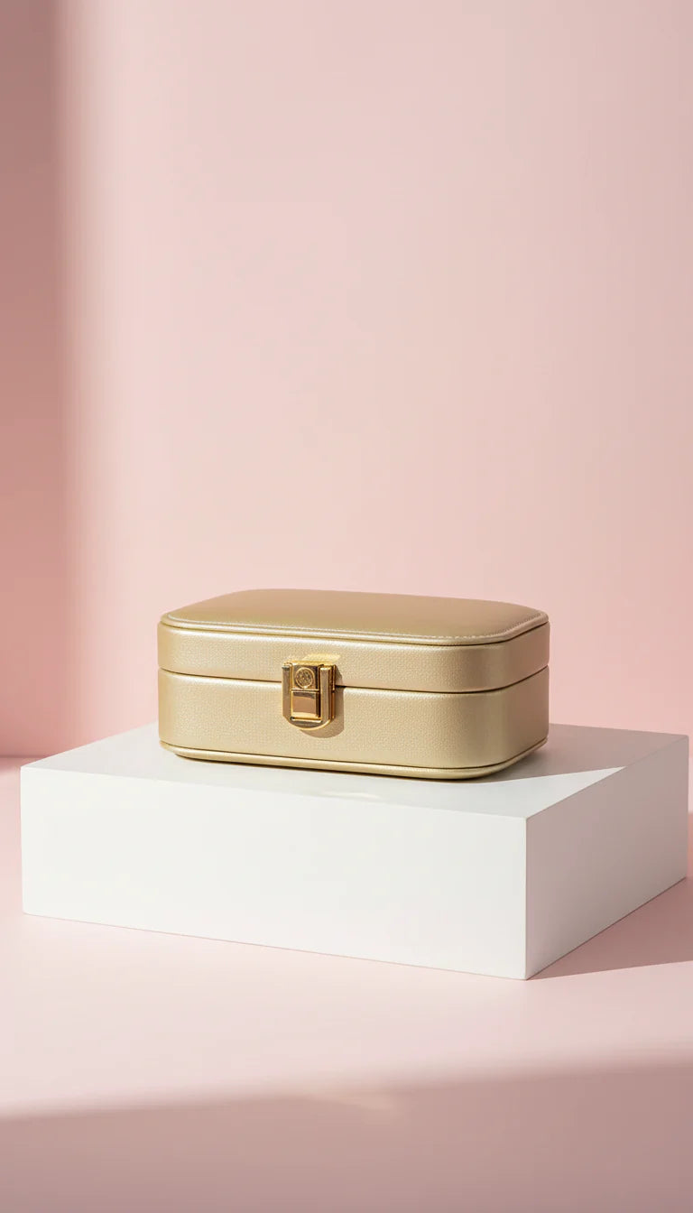 Travel Jewellery Box – Compact Trinket Organizer With Mirror