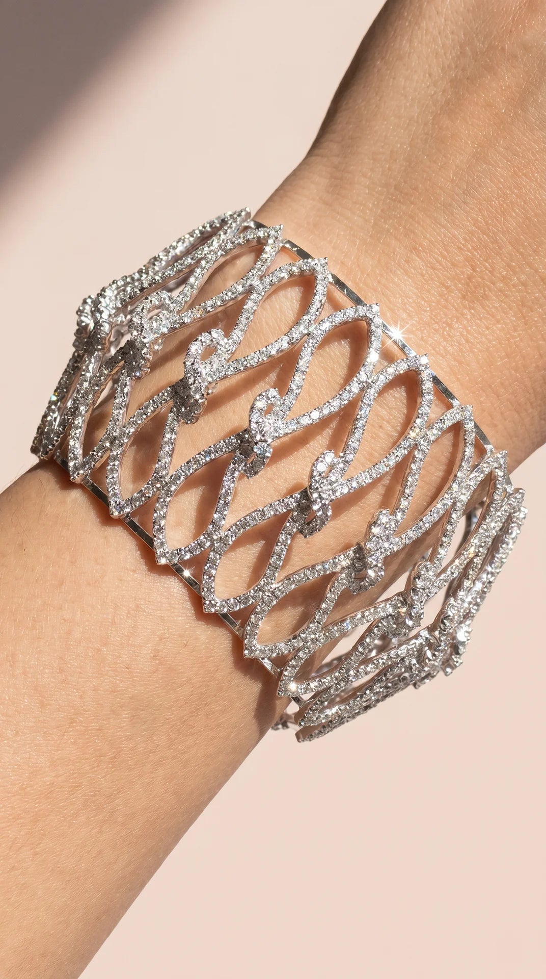 Statement Lattice Crystal Cuff