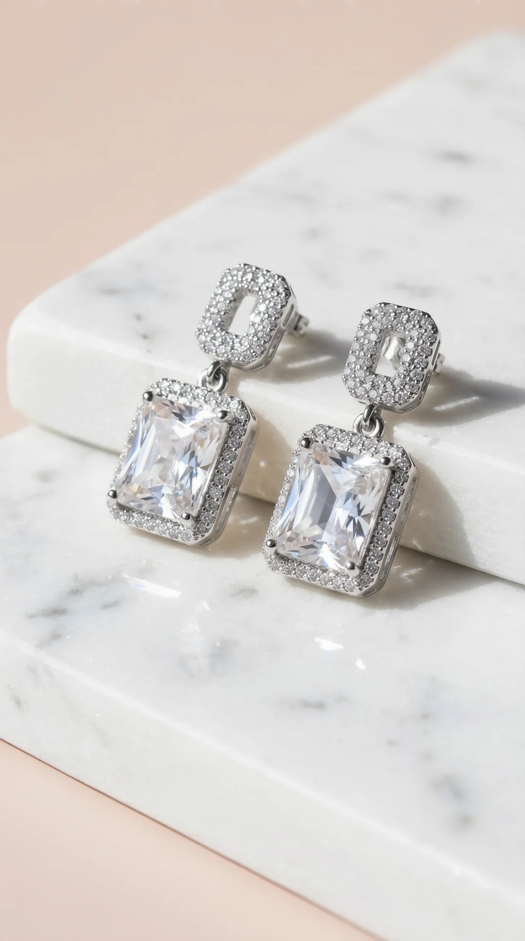 Square Crystal Drop & Dangle Earrings
