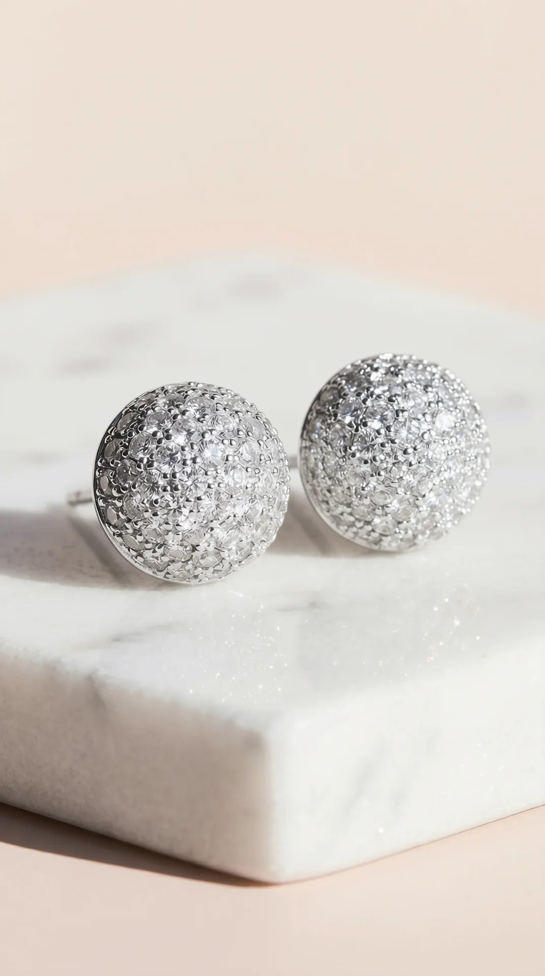 Round Ball Crystal Stud Earrings