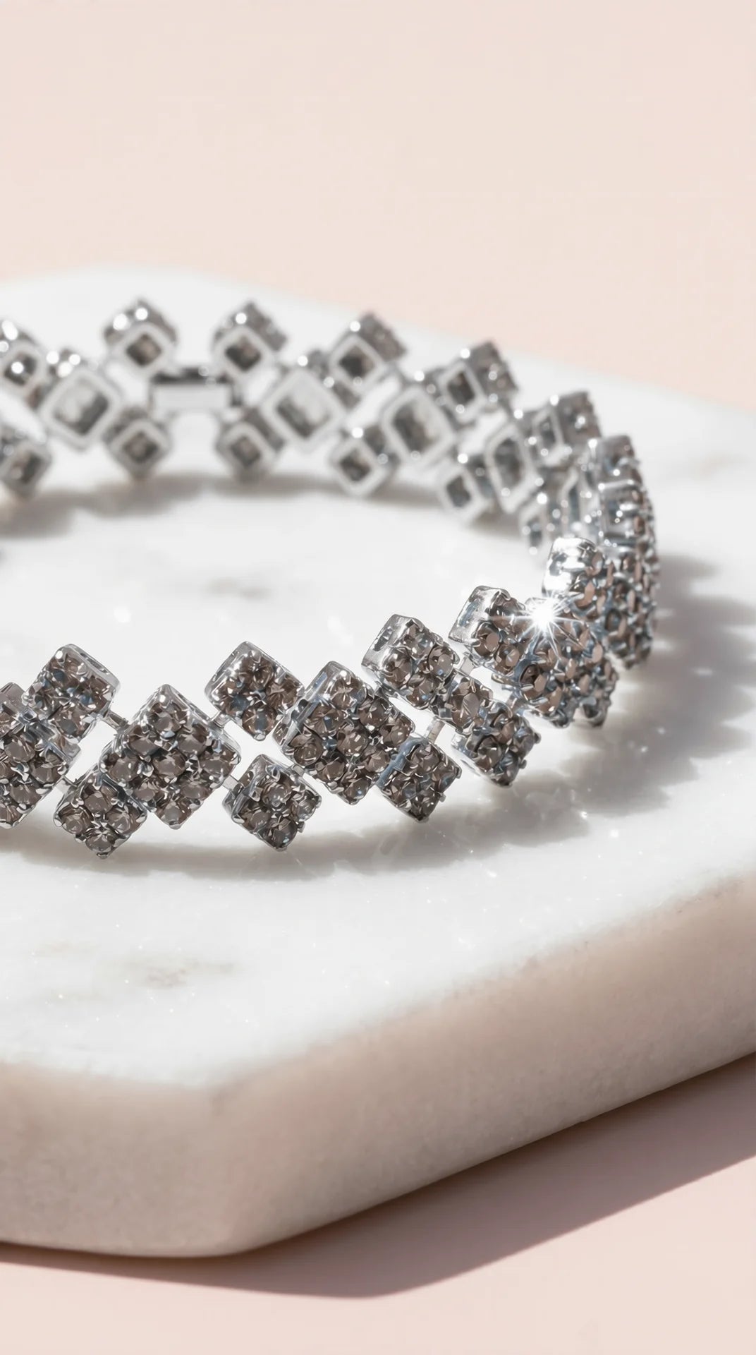 Square Crystal Tennis Bracelet