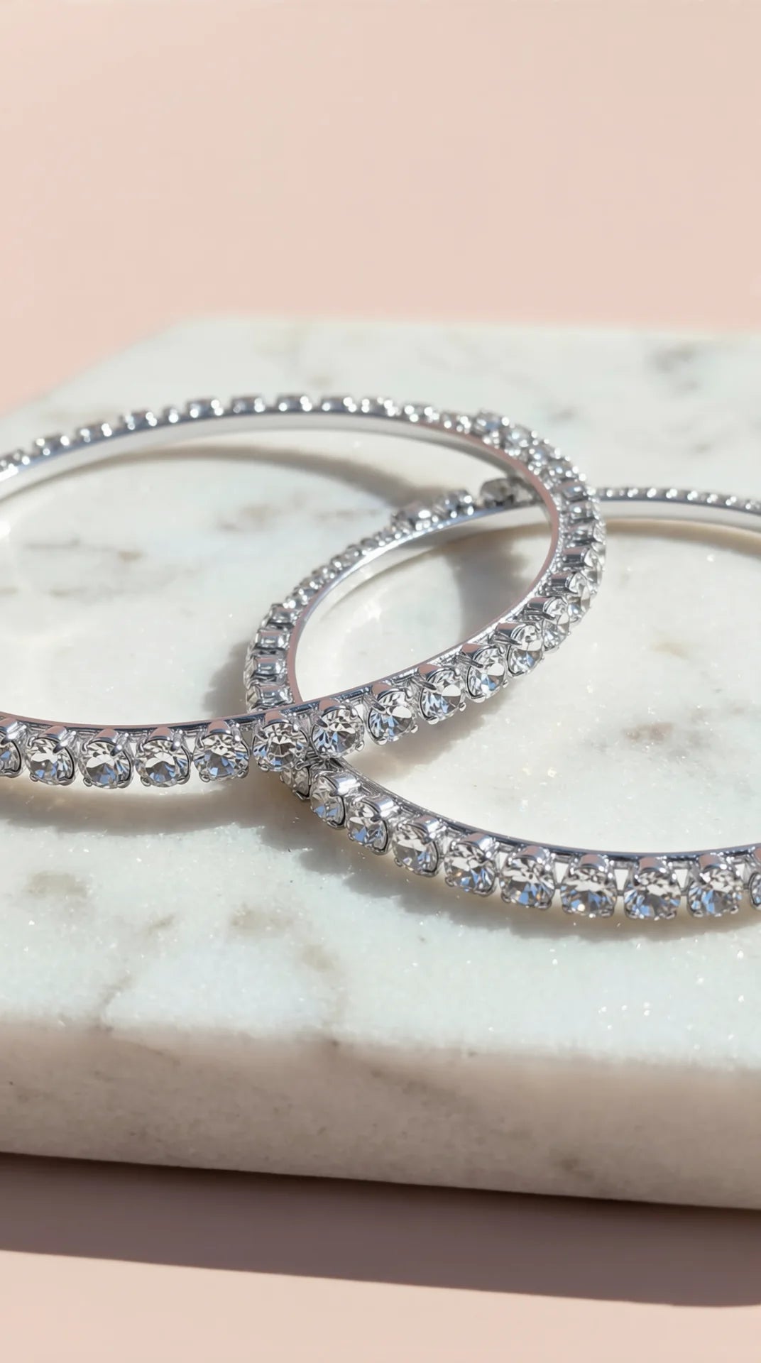 Round Crystal Classic Hoop Earrings
