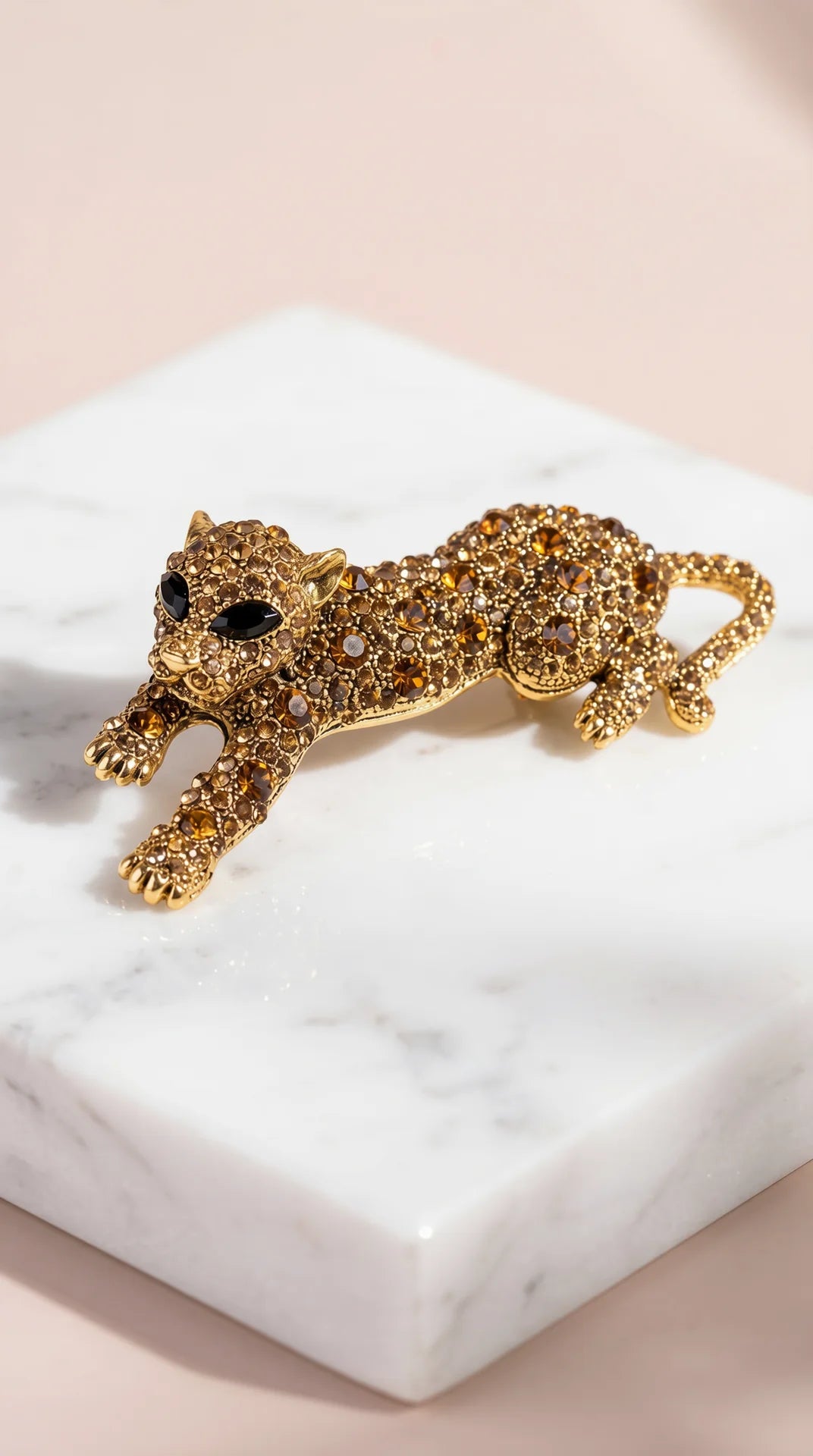 Crystal Leopard Statement Brooch Pin
