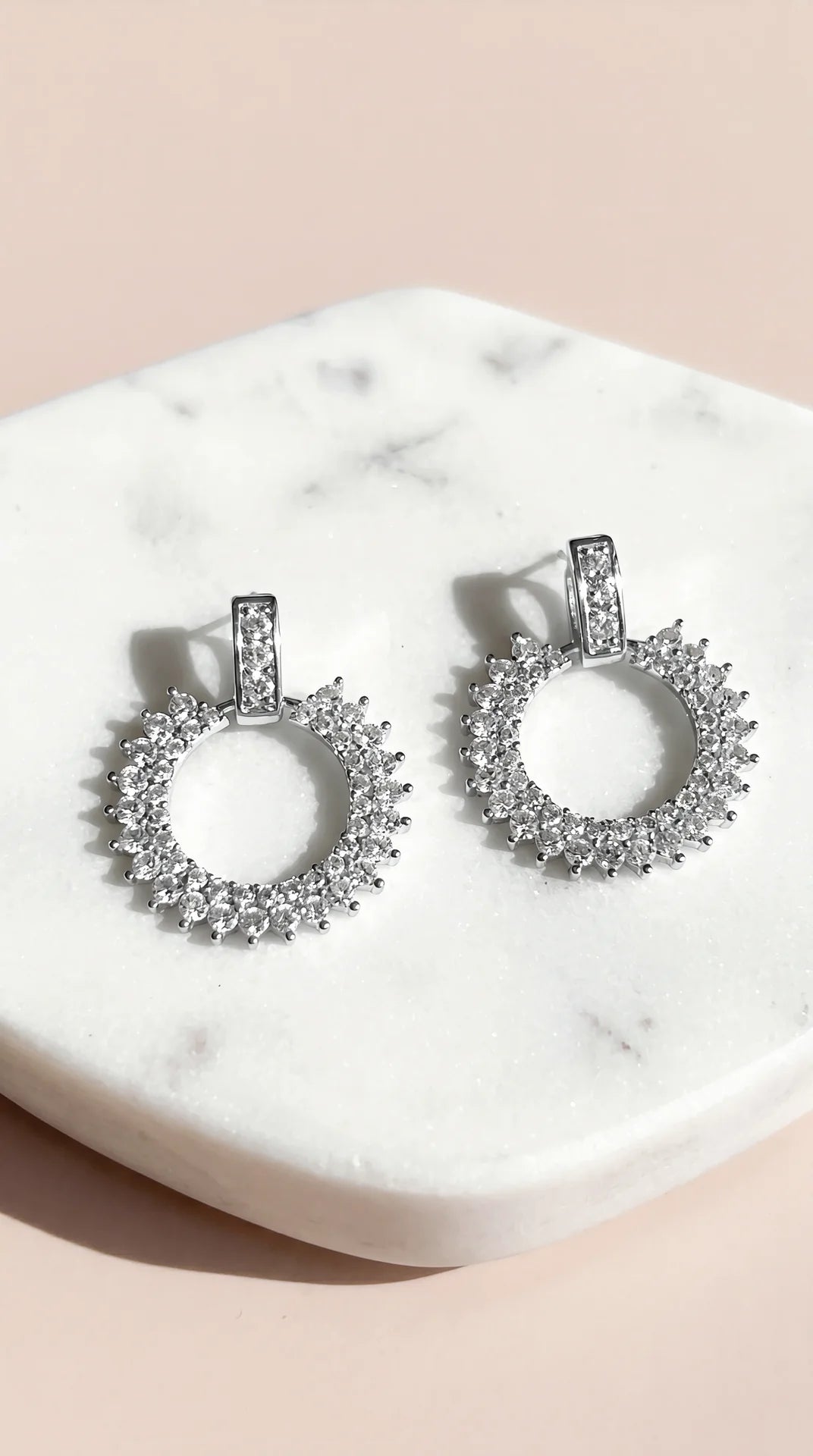 Circular Crystal Drop & Dangle Earrings