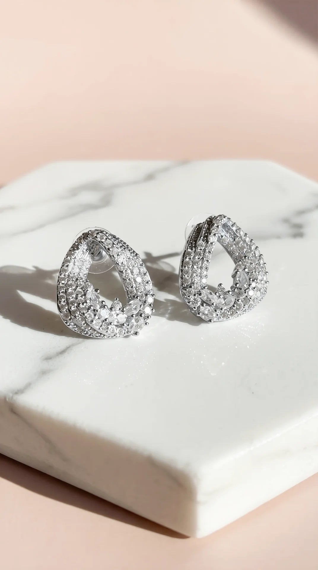 Pear Shape Crystal Stud Earrings