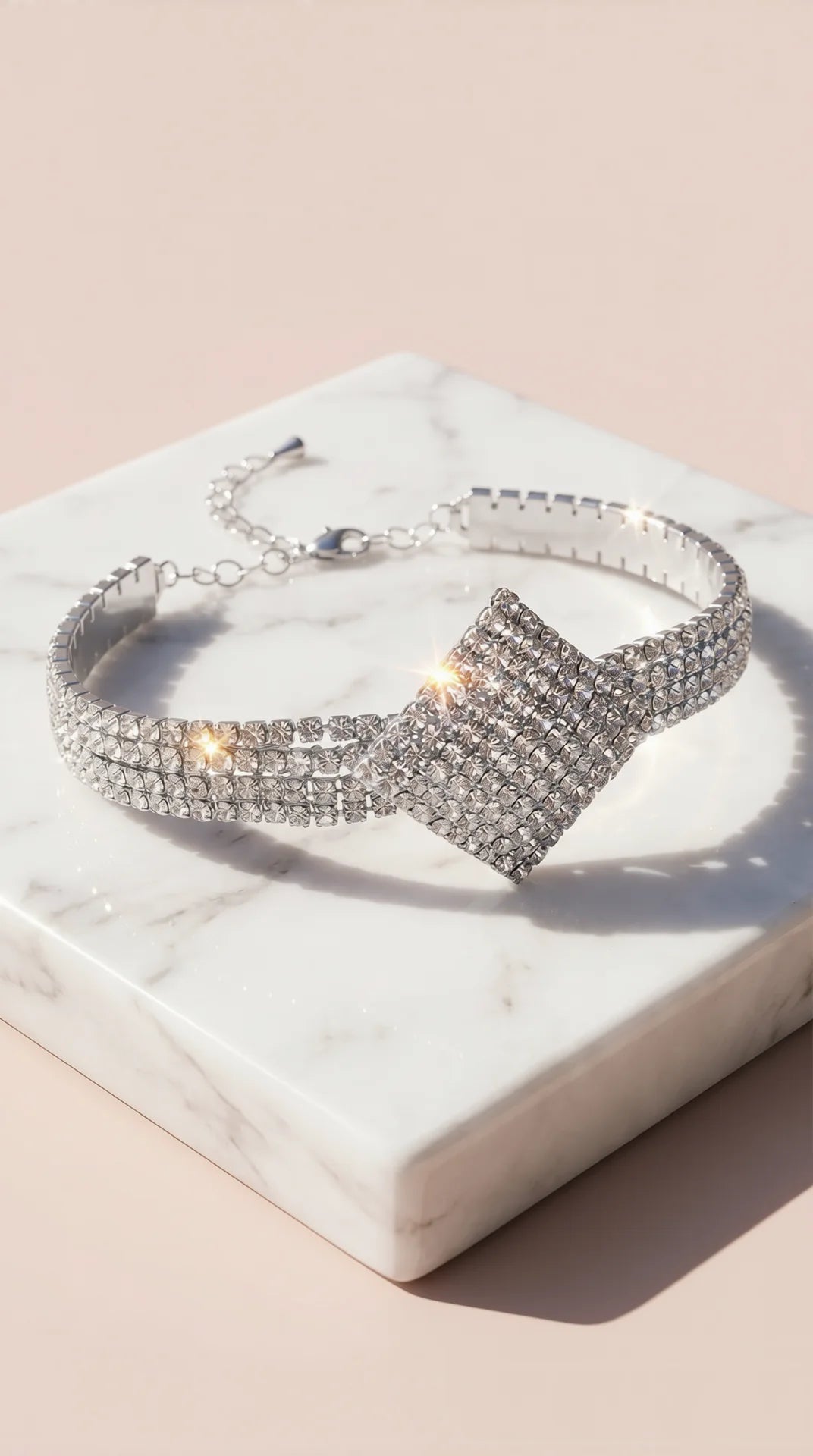 Square Crystal Tennis Bracelet