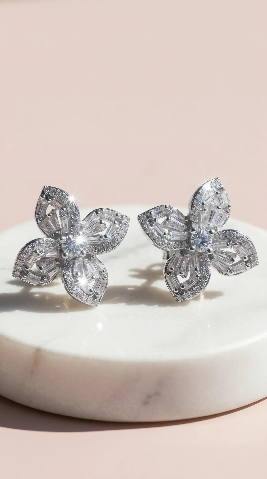 Flower Crystal Stud Earrings