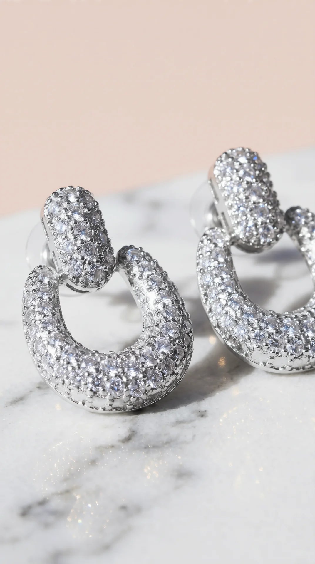 Crystal Drop Hooped Gold Plated Earrings