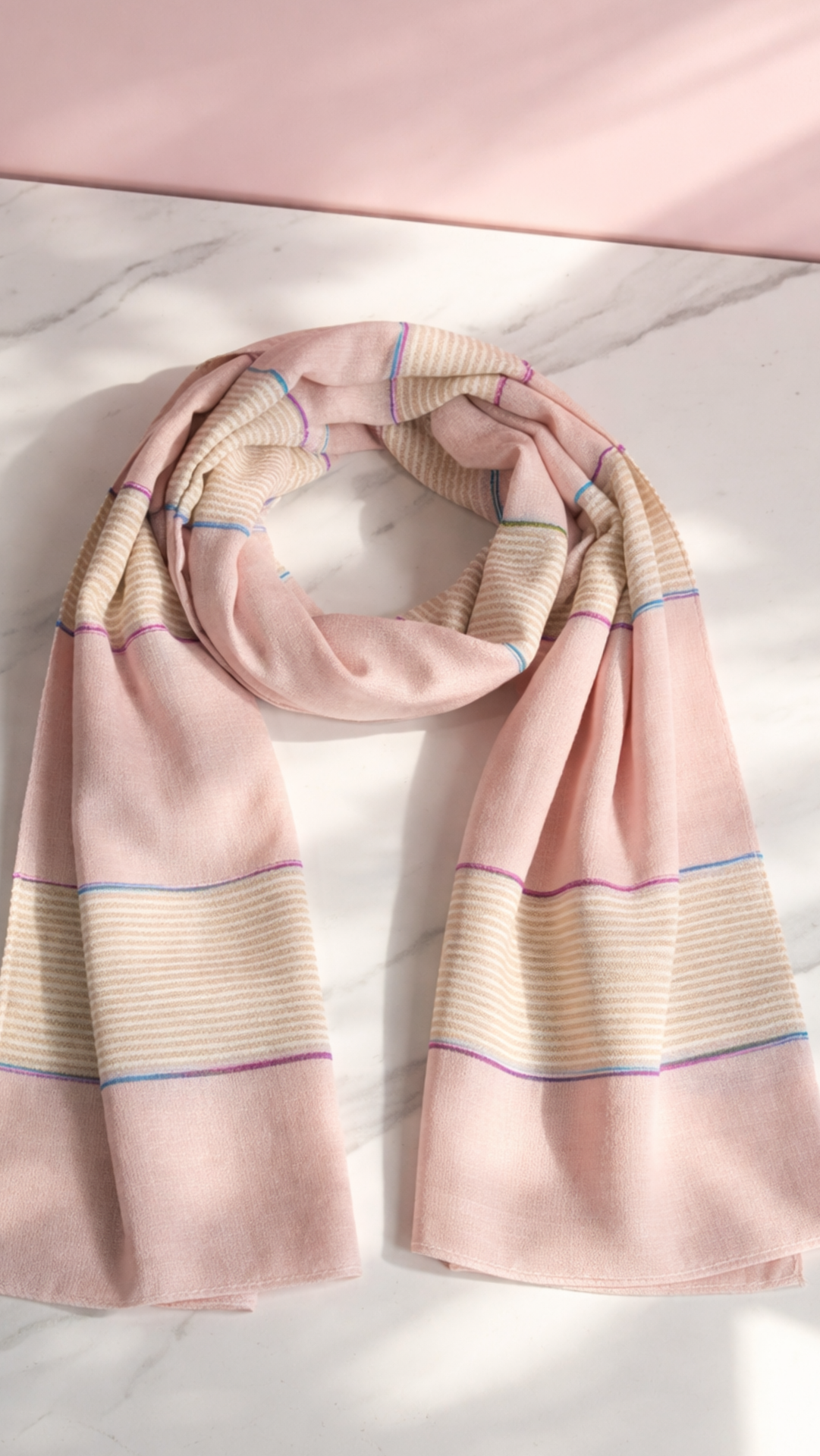 Lightweight Eco-Friendly Striped Glitter Scarf, Soft Breathable Shawl Wrap Sustainable Wood Pulp Biodegradable Scarf Pack of 12