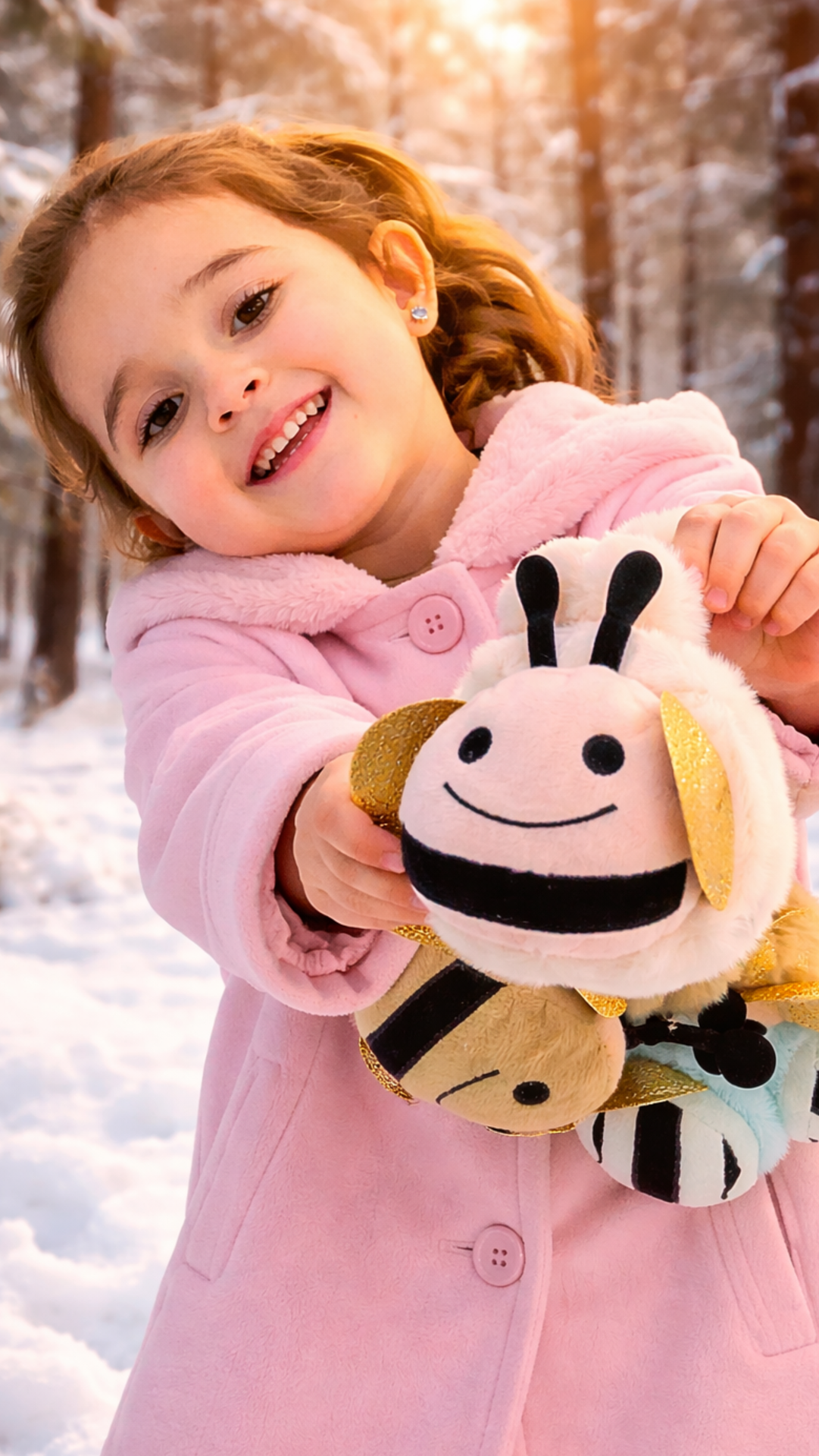 Cute Bee Plush Earmuffs for Kids Soft Winter Ear Warmers Pack Of 12