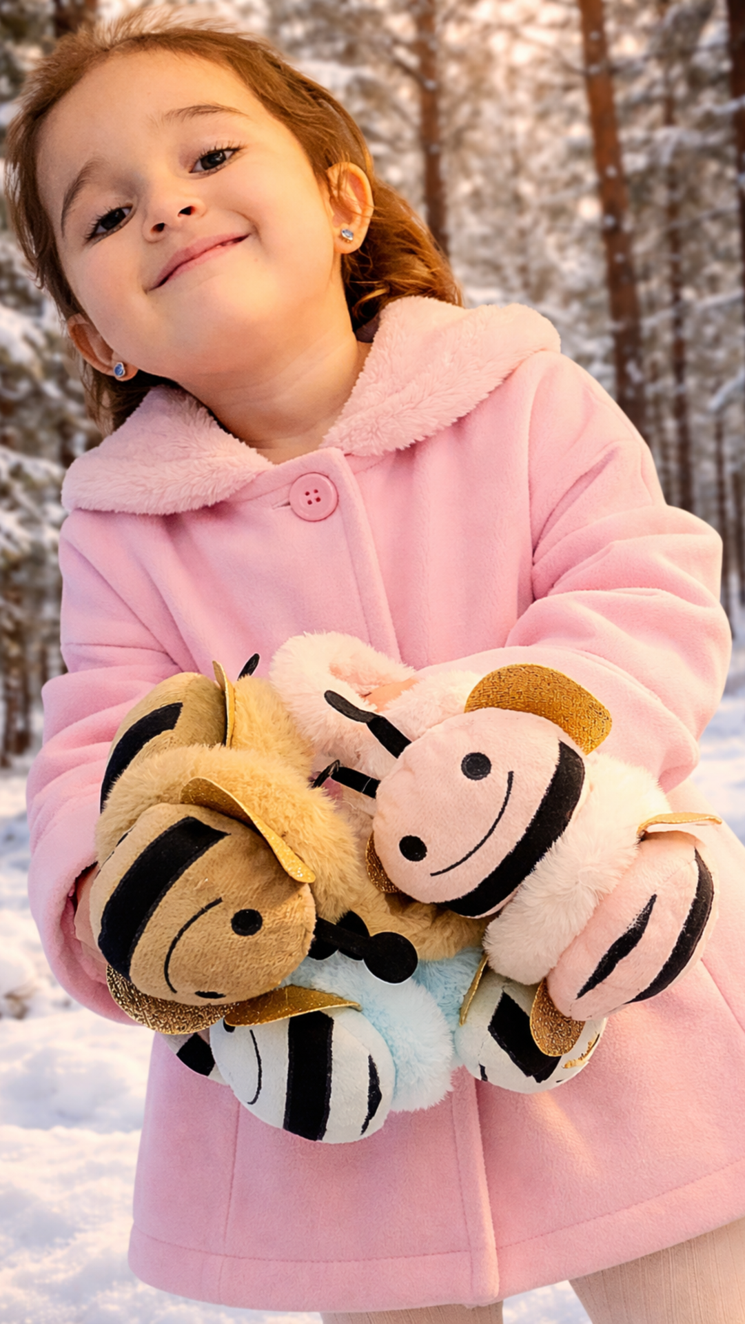 Cute Bee Plush Earmuffs for Kids Soft Winter Ear Warmers Pack Of 12