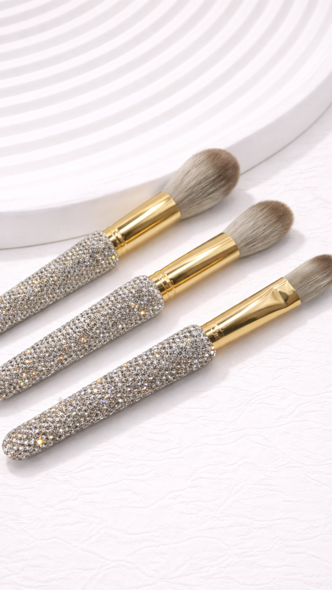 Crystal Encrusted Makeup Cosmetic Brush Set