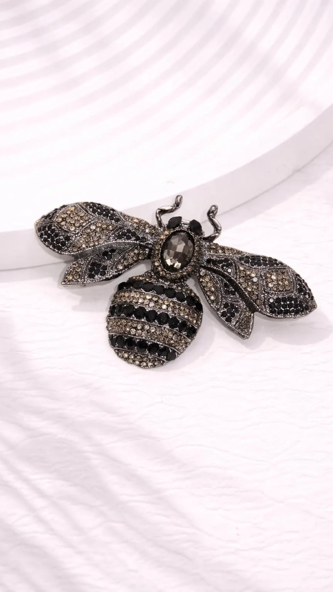 Bee Crystal Brooch Pin Oversized Statement Jewellery