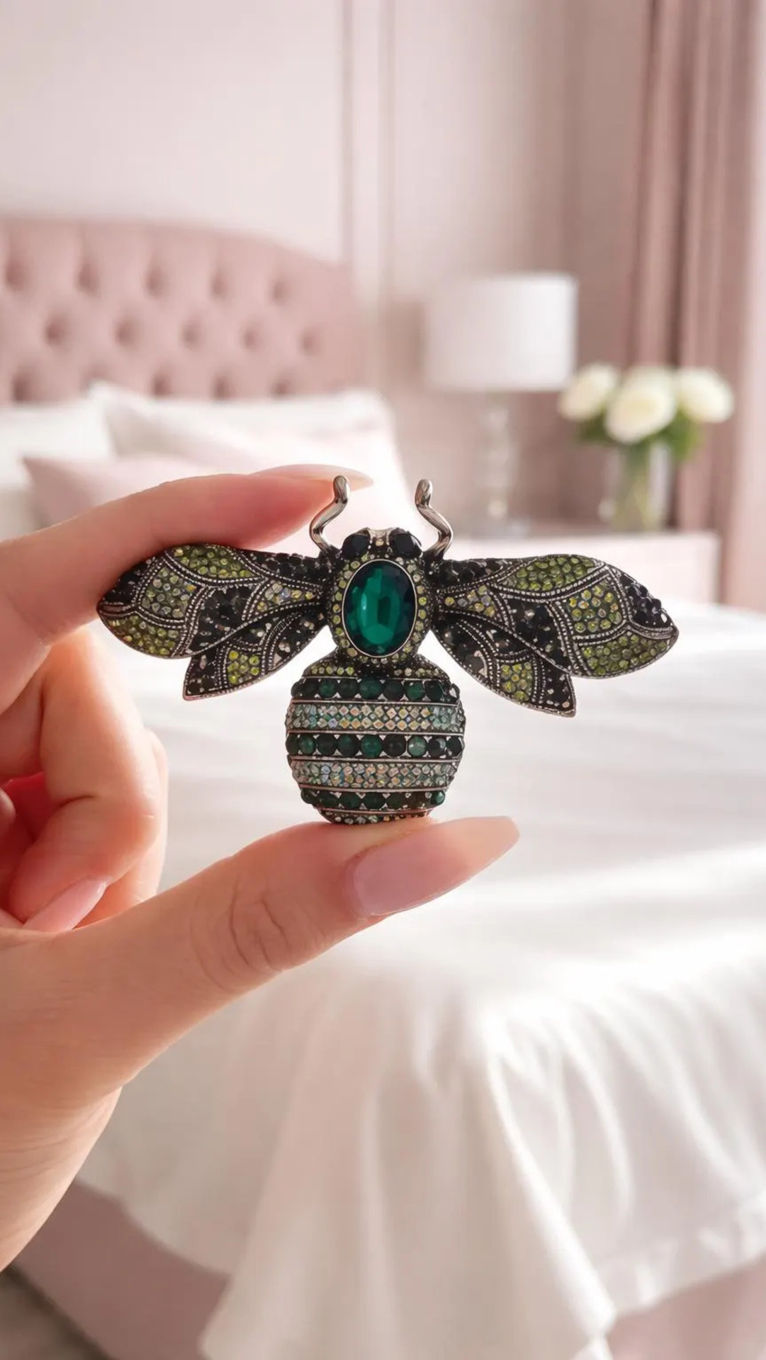 Bee Crystal Brooch Pin Oversized Statement Jewellery