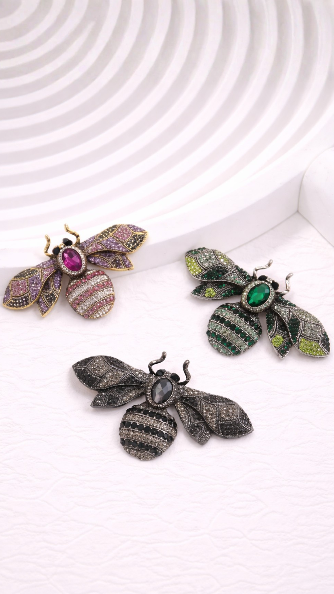 Bee Crystal Brooch Pin Oversized Statement Jewellery