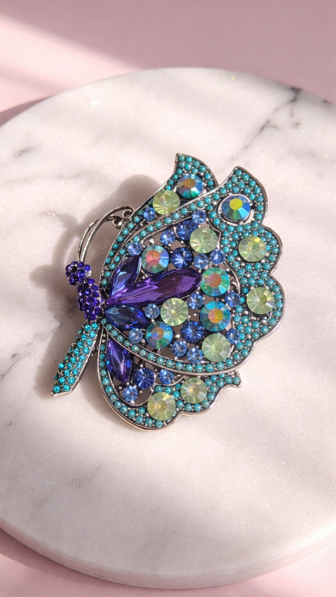 Crystal Butterfly Jewelled Statement Brooch Pin