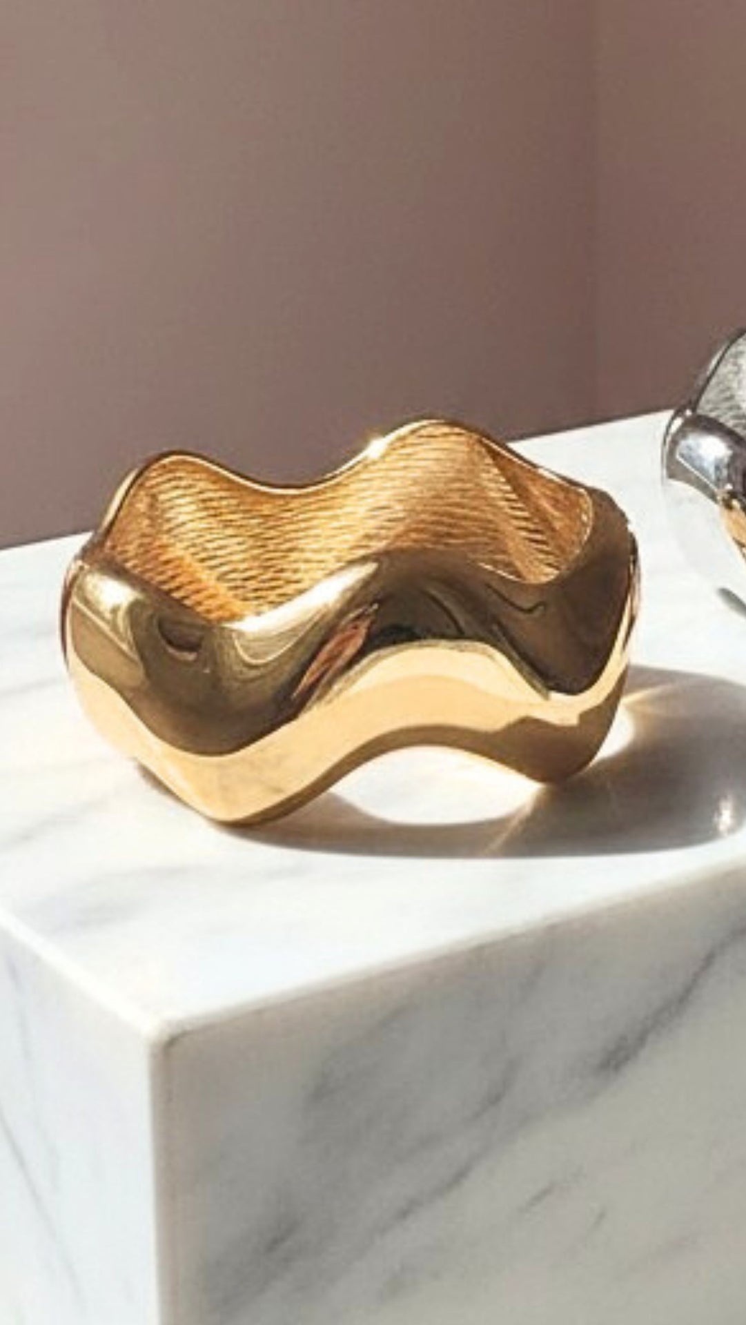 Chunky Melted Wavey Statement Cuff Bangle