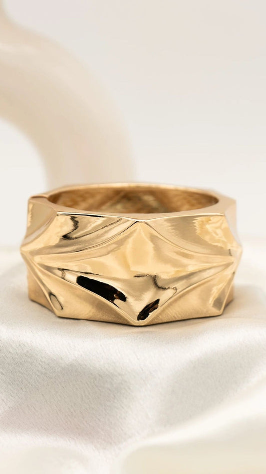Chunky Melted Sculpted Statement Cuff Bangle